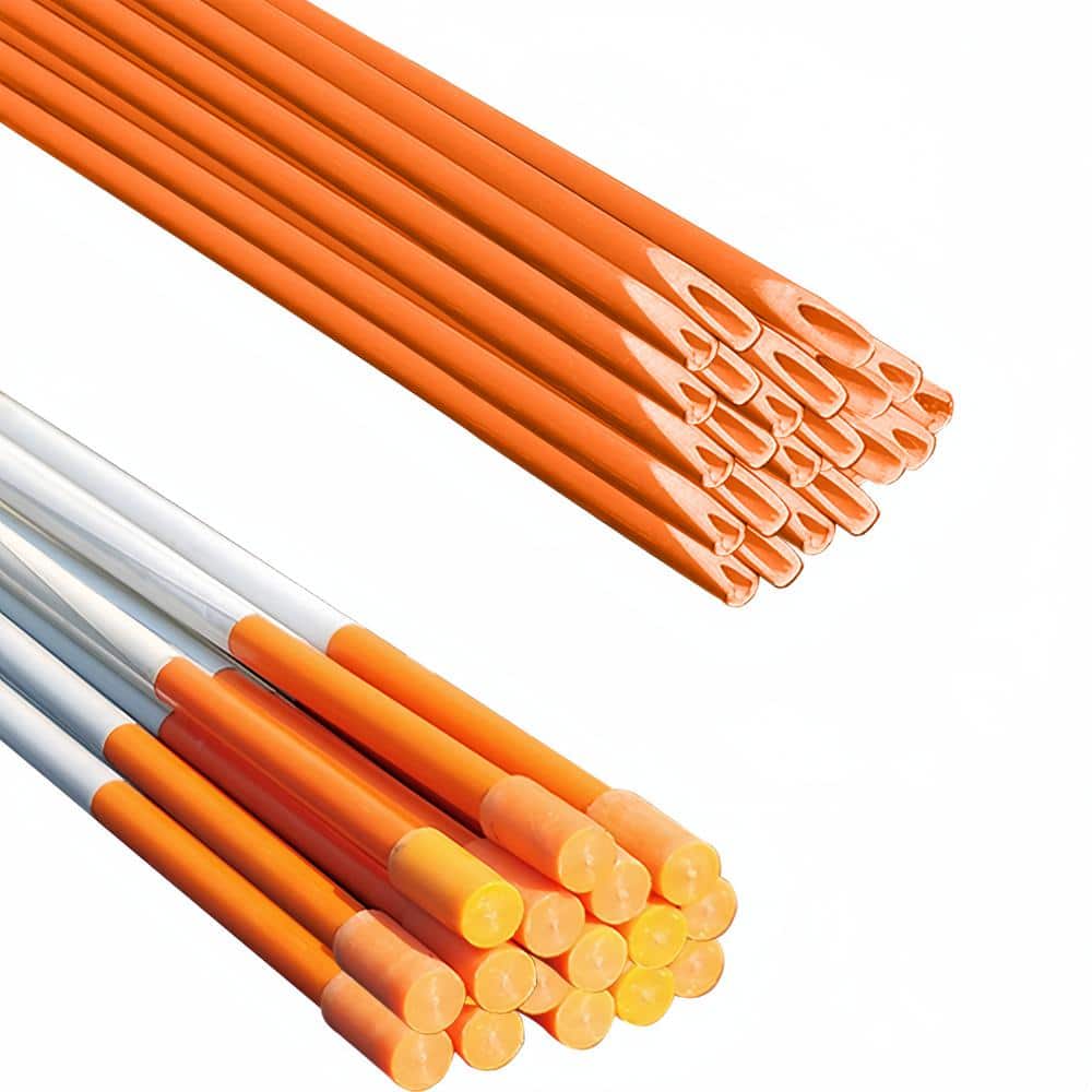 24 in. Hollow Reflective Driveway Markers Driveway Poles for Easy Visibility at Night,5/16 in. Dia Orange, (50-Pack) - Hercitys