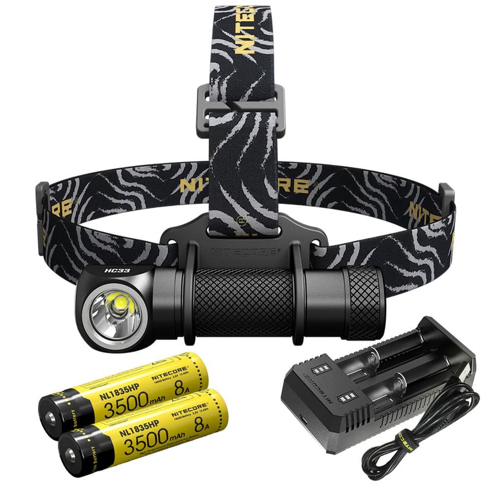 1800 Lumen LED Headlamp with Dual Batteries and USB Charger - Hercitys