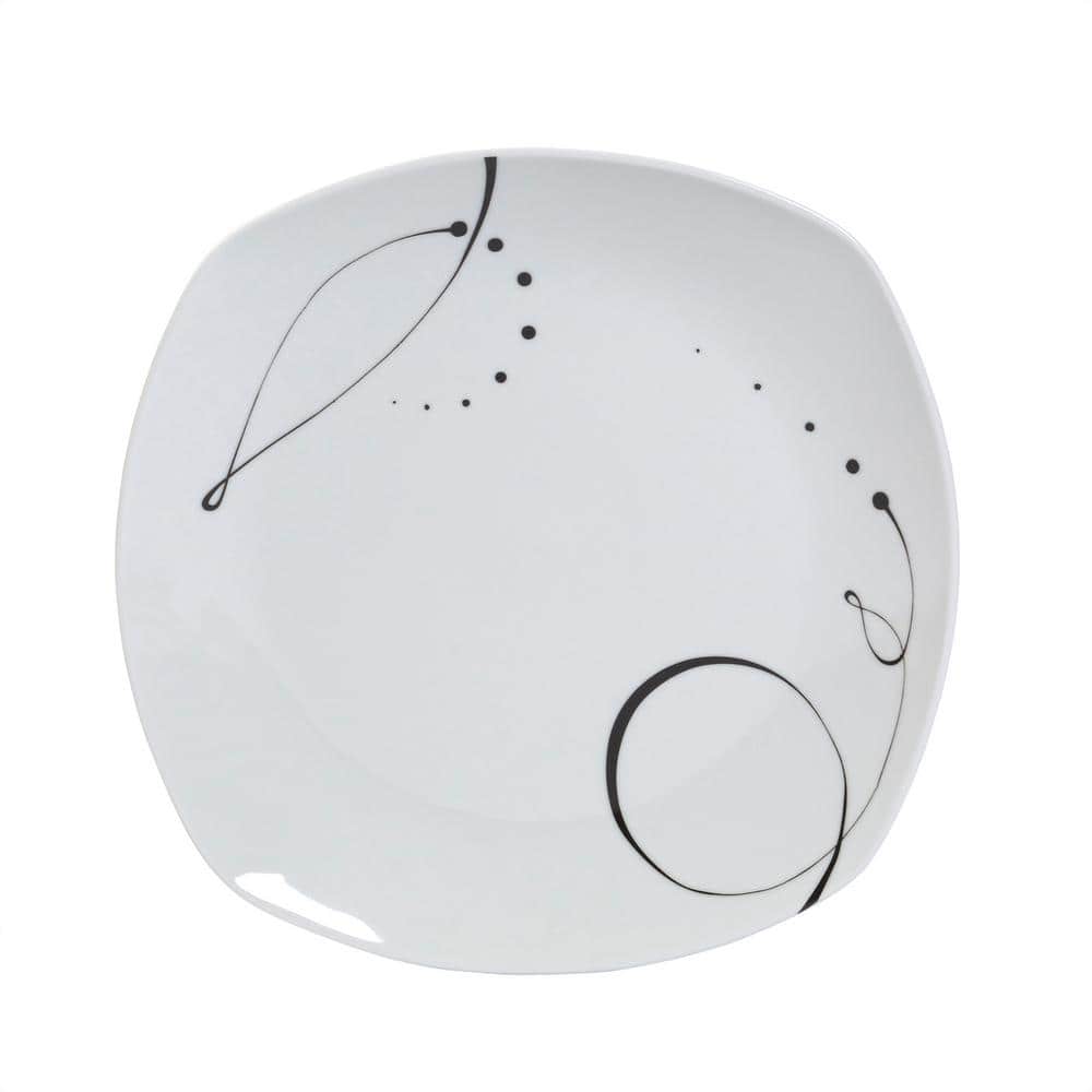 16-Piece Casual White with Pattern Ceramic Dinnerware Set (Service for 4) - Hercitys