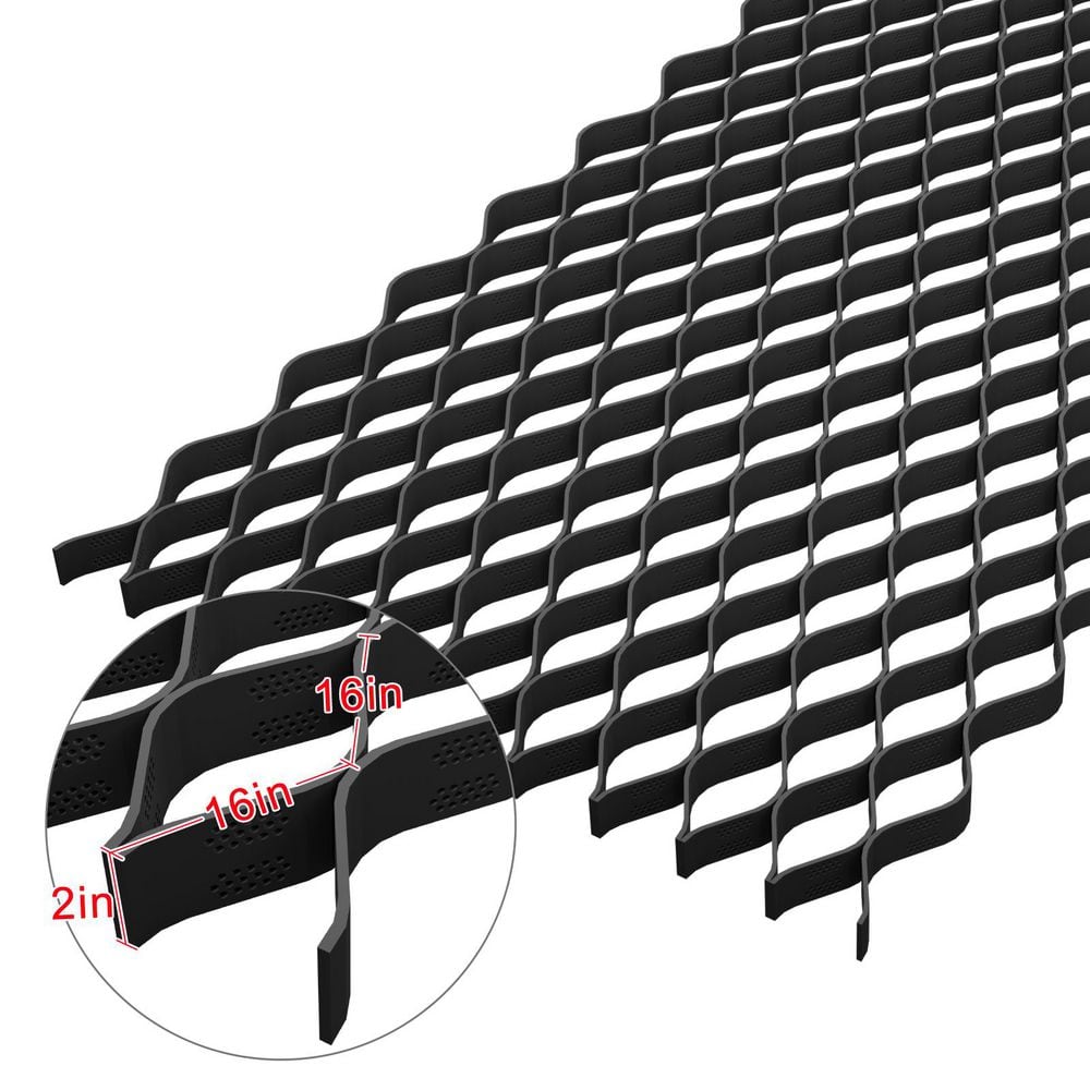 10 ft. x 26 ft. x 2 in. Plastic Ground Geo Grid Erosion Control Geocell for Gentle Slope and Temporary Drainage Channel - Hercitys