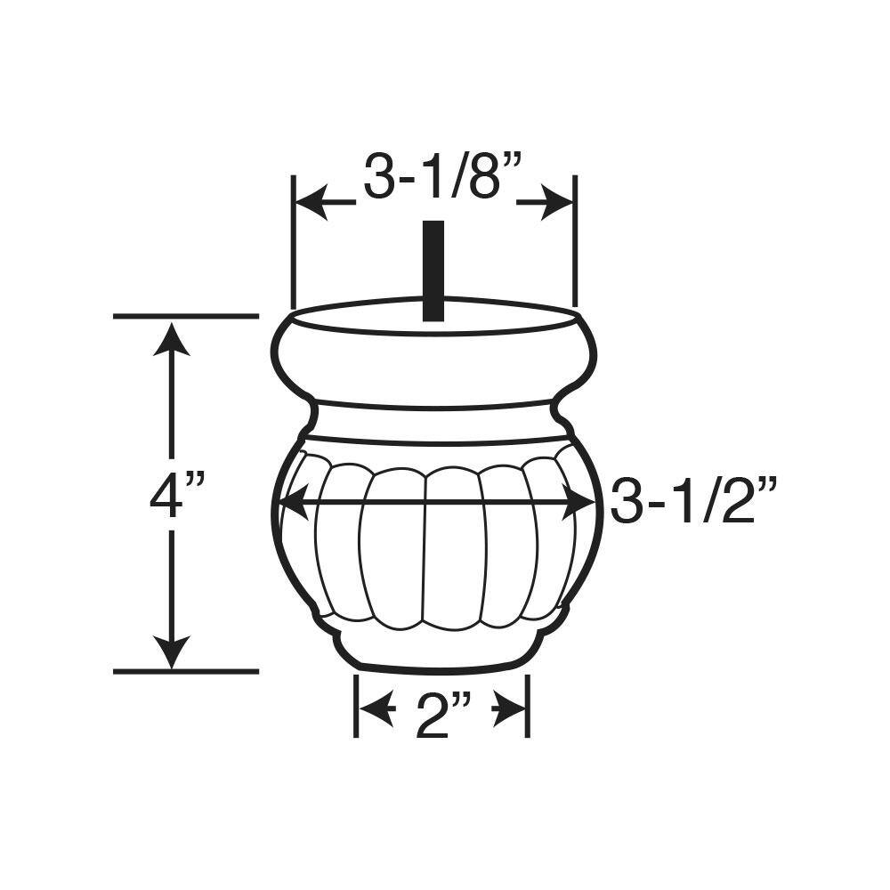 4 in. x 3-1/2 in. Unfinished Solid Hardwood Round Bun Foot (4-Pack) - Hercitys