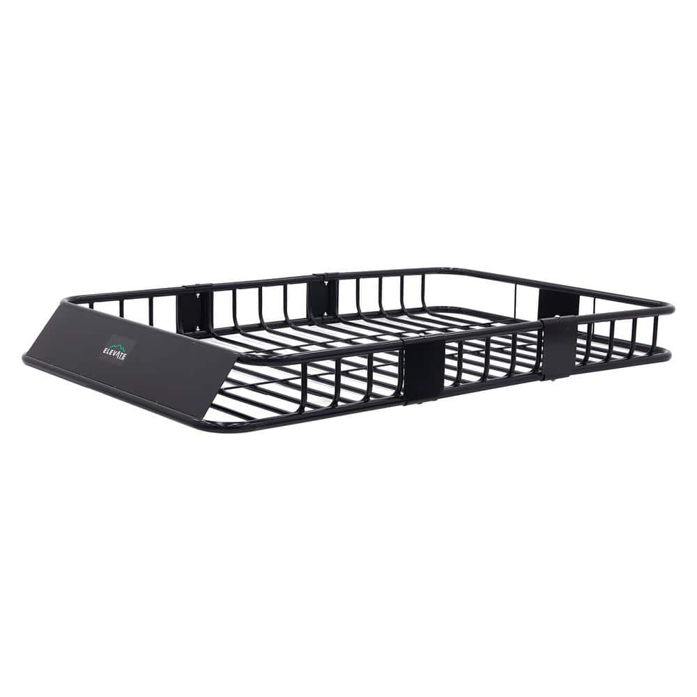 150 lbs. Extra-Large Steel Roof Cargo Basket with Wind Fairing - Hercitys