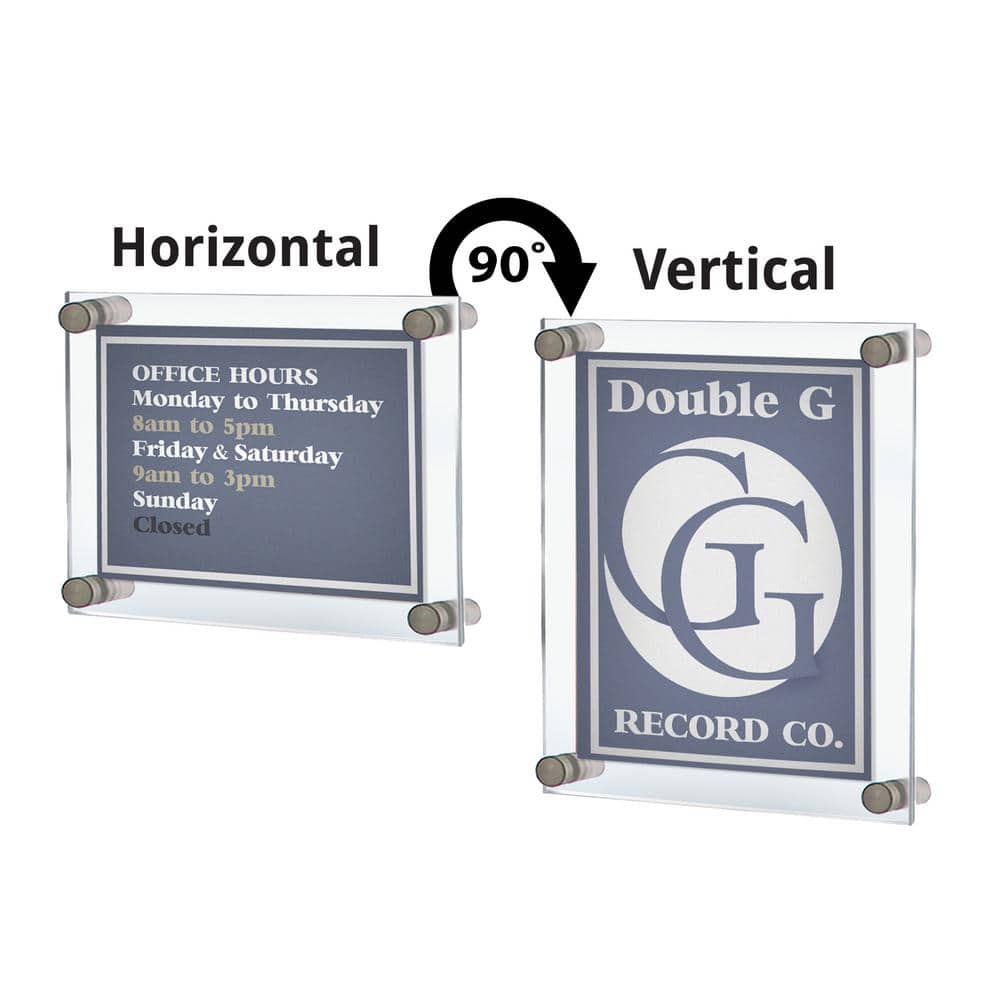 11 in. x 17 in. Standoff Acyrlic Sign Holder - Hercitys