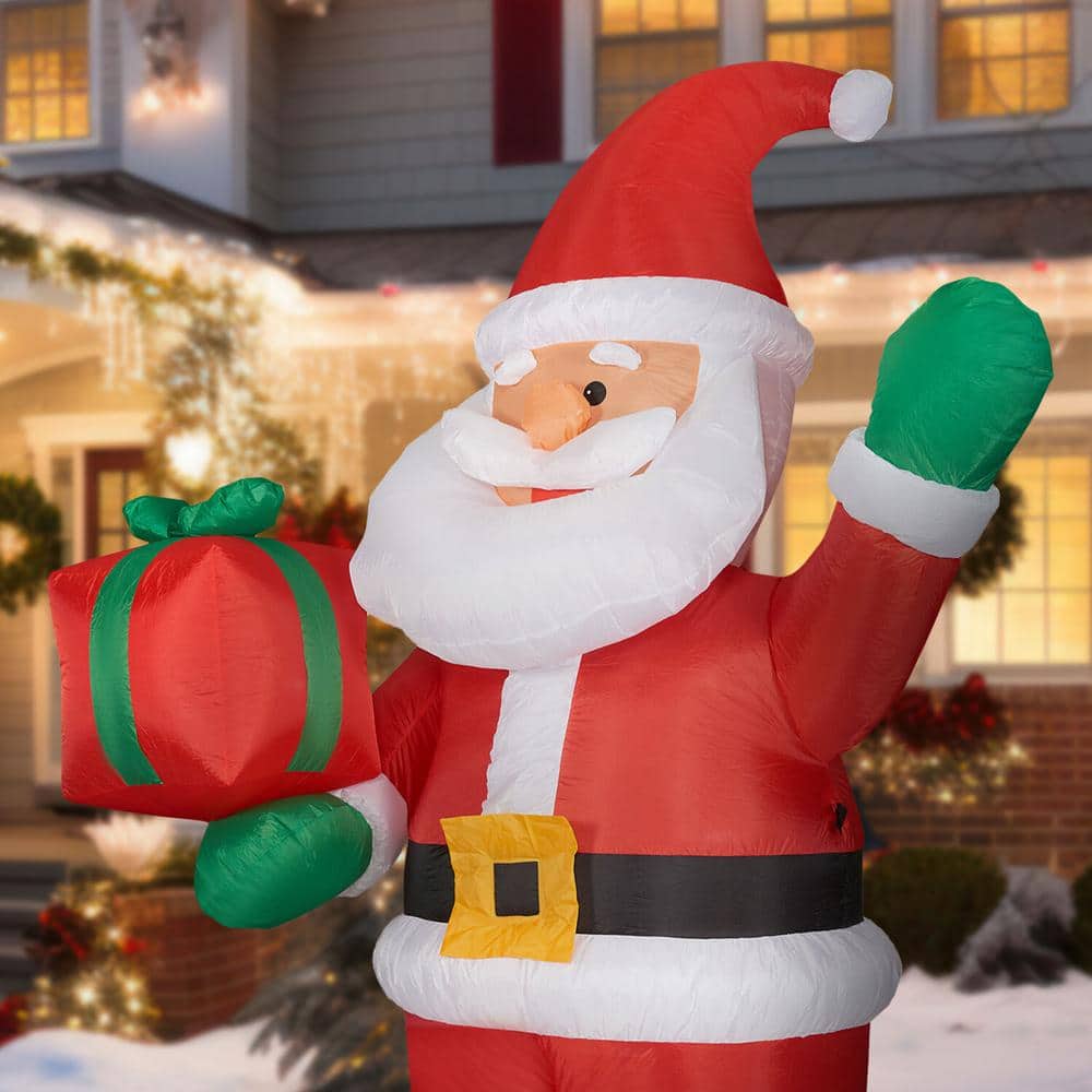 10 ft. Santa Claus with Gift Bag Christmas Inflatable with Lights - Hercitys