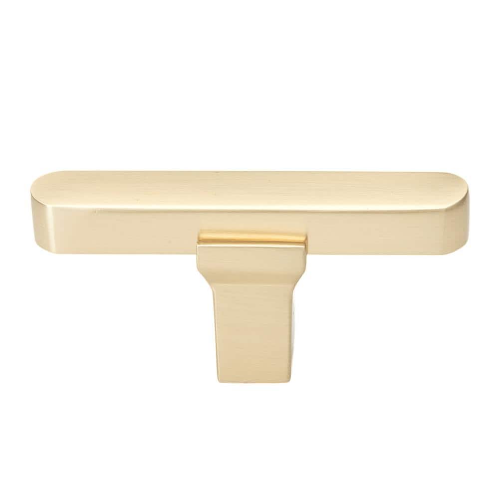 2-1/4 in. Champagne Gold Finish Solid Flat T-Bar Cabinet Knob (10-Pack) - Hercitys