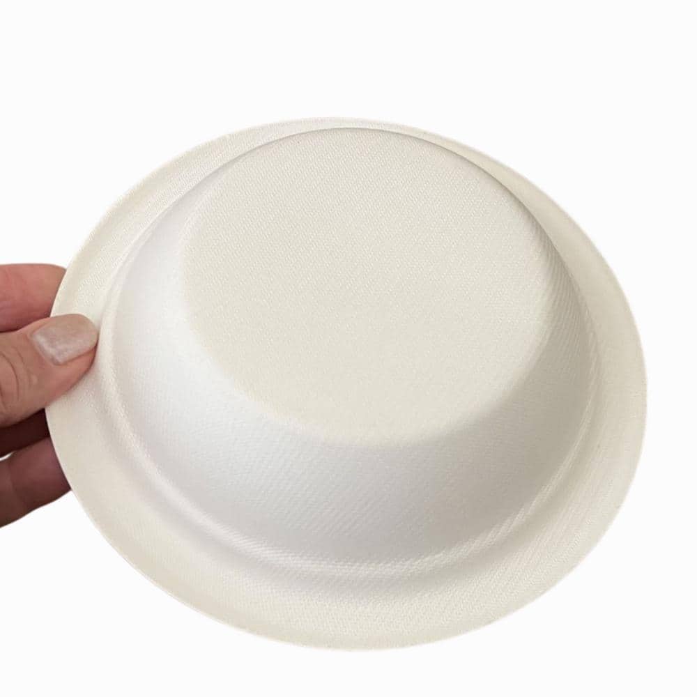 100% Compostable 12 oz. Unbleached Disposable Paper Bowls 125-Pack - Hercitys