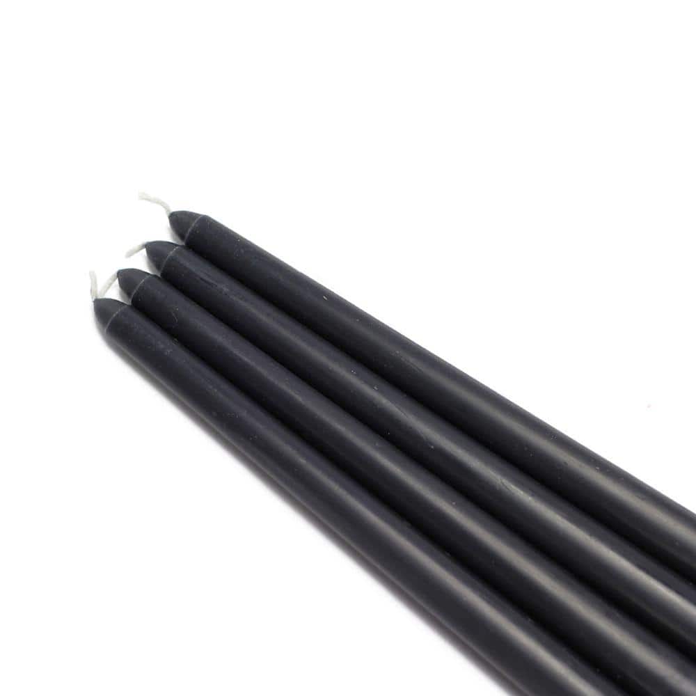 12 in. Black Taper Candles (12-Set) - Hercitys