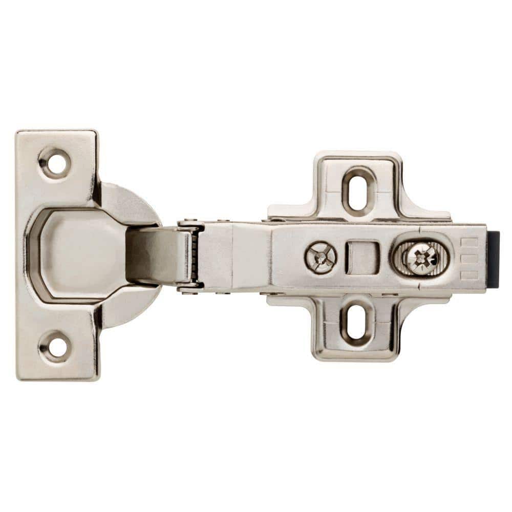 5 Pair Framelesss 35 mm 110-Degree Full Overlay Soft Close Nickel Cabinet Hinge (10 Pieces) - Hercitys