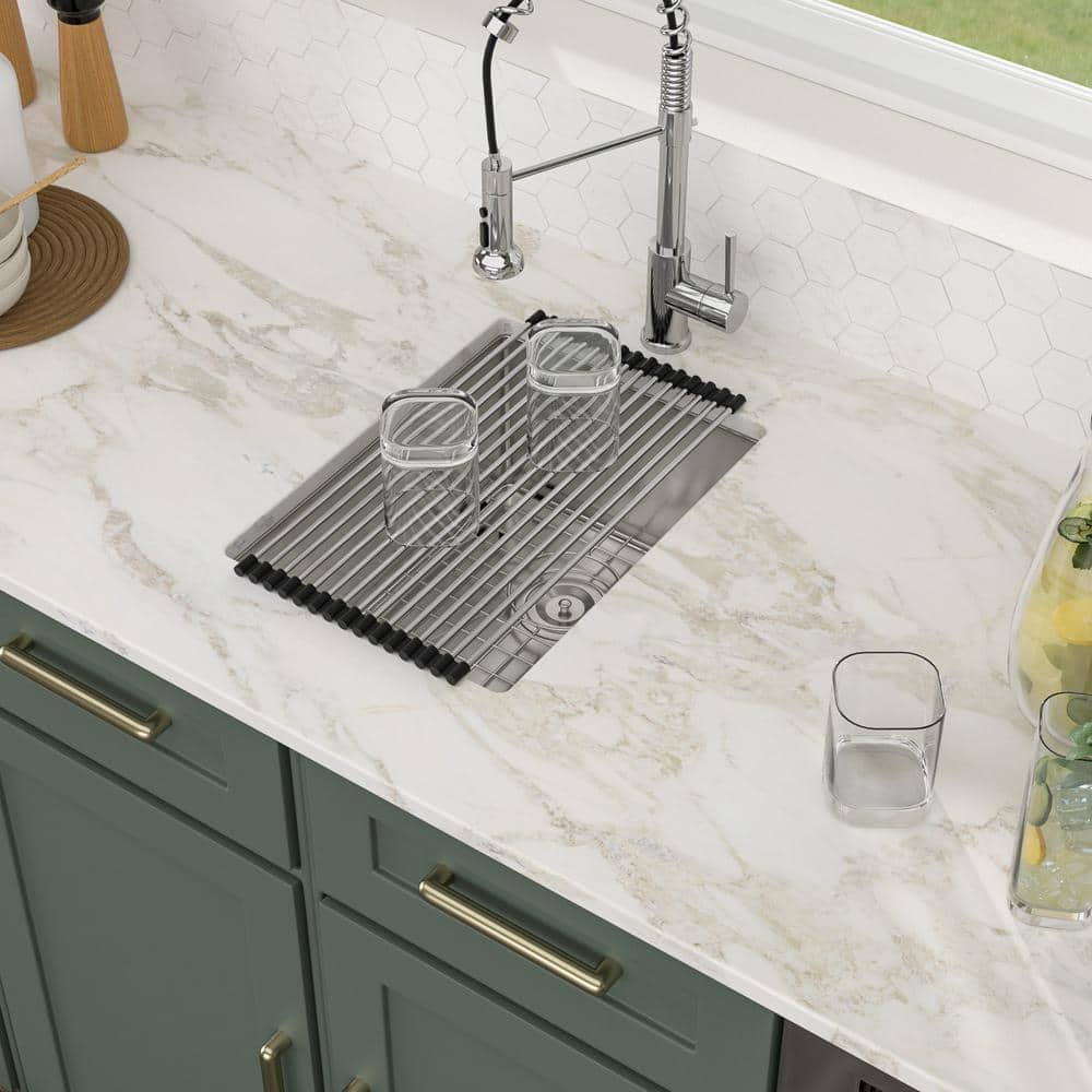 15 in. Small Undermount Sink Single Bowl 16-Gauge Brushed Stainless Steel Kitchen Sink - Hercitys