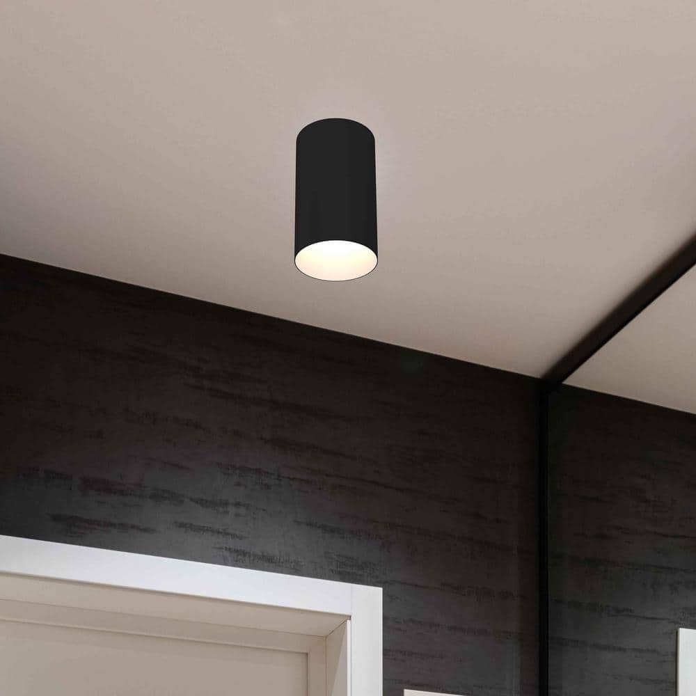 1-Light Black Flush Mount - Hercitys