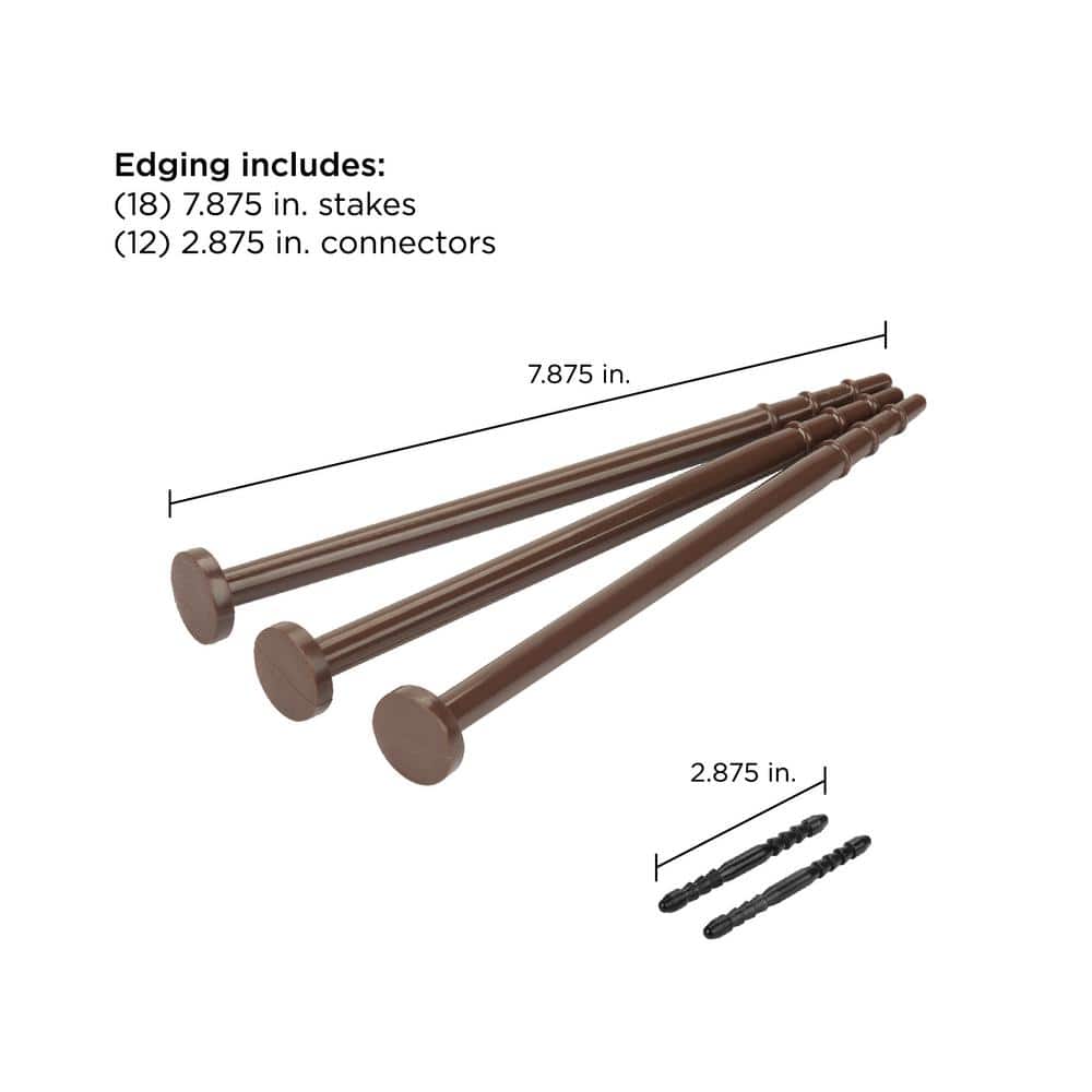 48 in. x 3 in. x 3 in. Brown Brickface Rubber Landscape Edging (6-Pack) - Hercitys