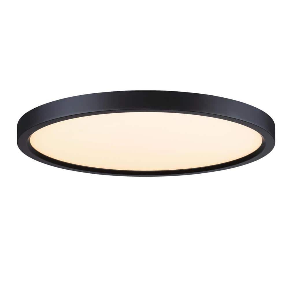 15-in. 30-Watt Black Selectable Dimmable Integrated LED Indoor Flush Mount - Hercitys
