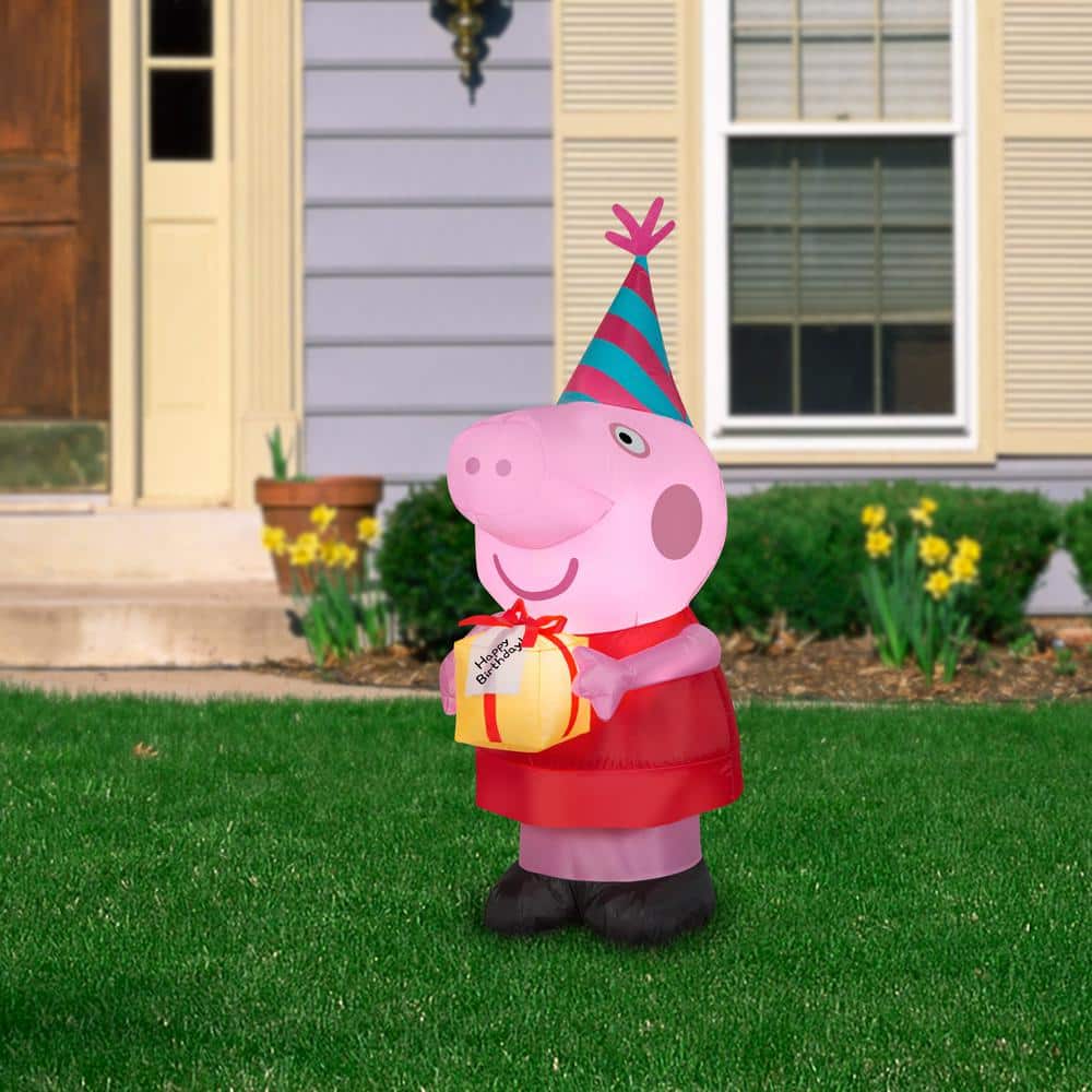 3.5 ft. Tall Airblown Peppa Pig with Birthday Cake - Hercitys