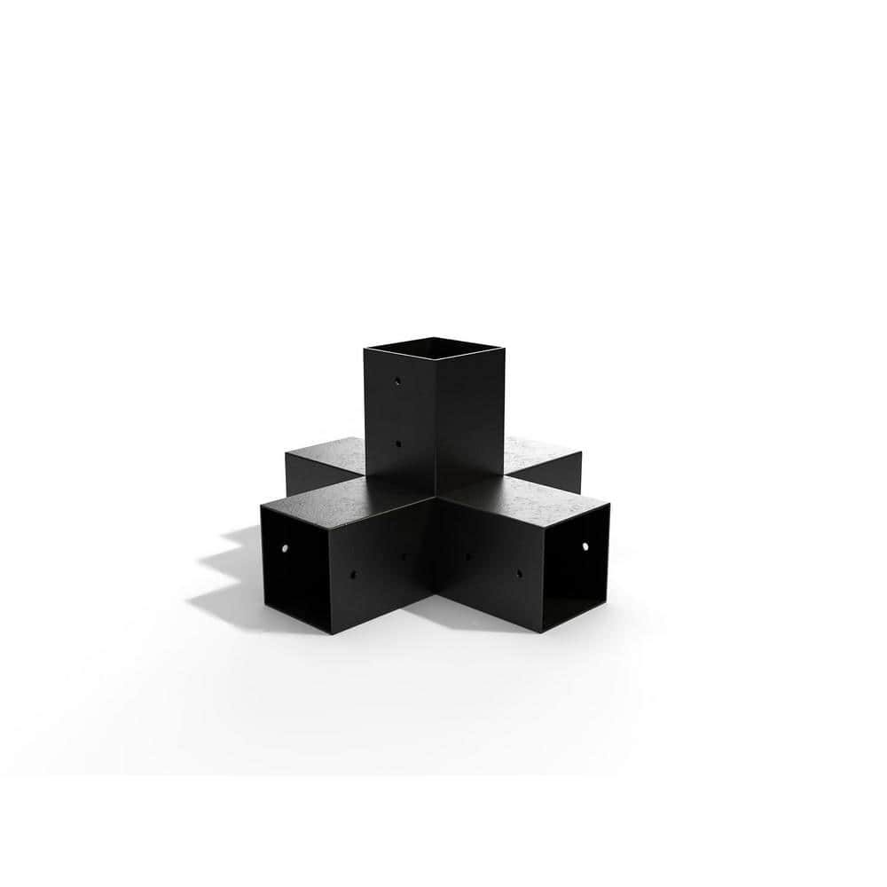 12 ft. x 12 ft. Black Steel Pergola 4 in. x 4 in. 5-Way Bracket Extension - Hercitys