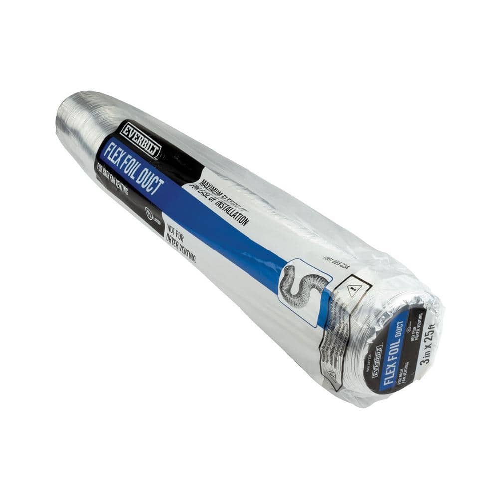 3 in. x 25 ft. Flexible Aluminum Foil Duct - Hercitys