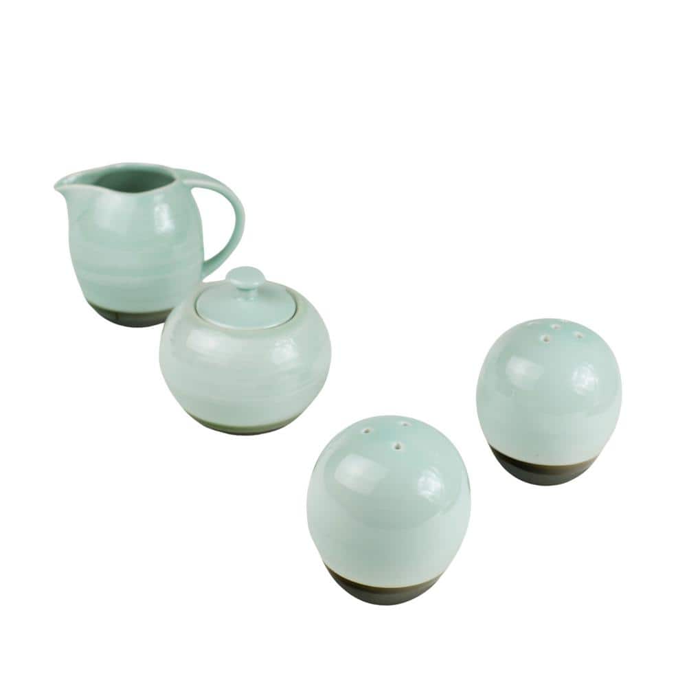 11 fl.oz. Diana Green Porcelain Breakfast Accessory Set - Hercitys