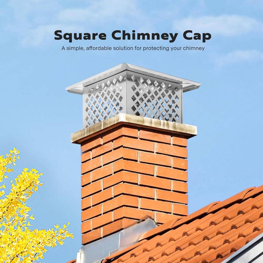 13 in. x 13 in. Square Adjustable Mesh Chimney Cap in Stainless Steel - Hercitys