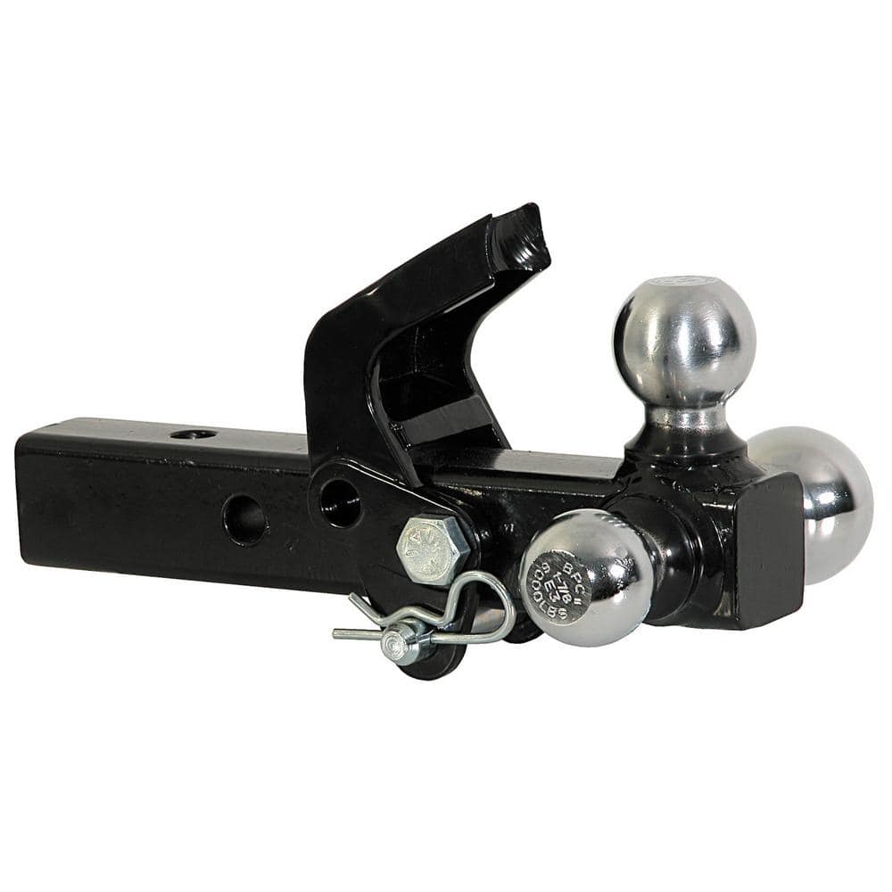 1-7/8 in., 2 in., 2-5/16 in. Chrome Towing Balls Tri-Ball Hitch with Pintle Hook - Hercitys