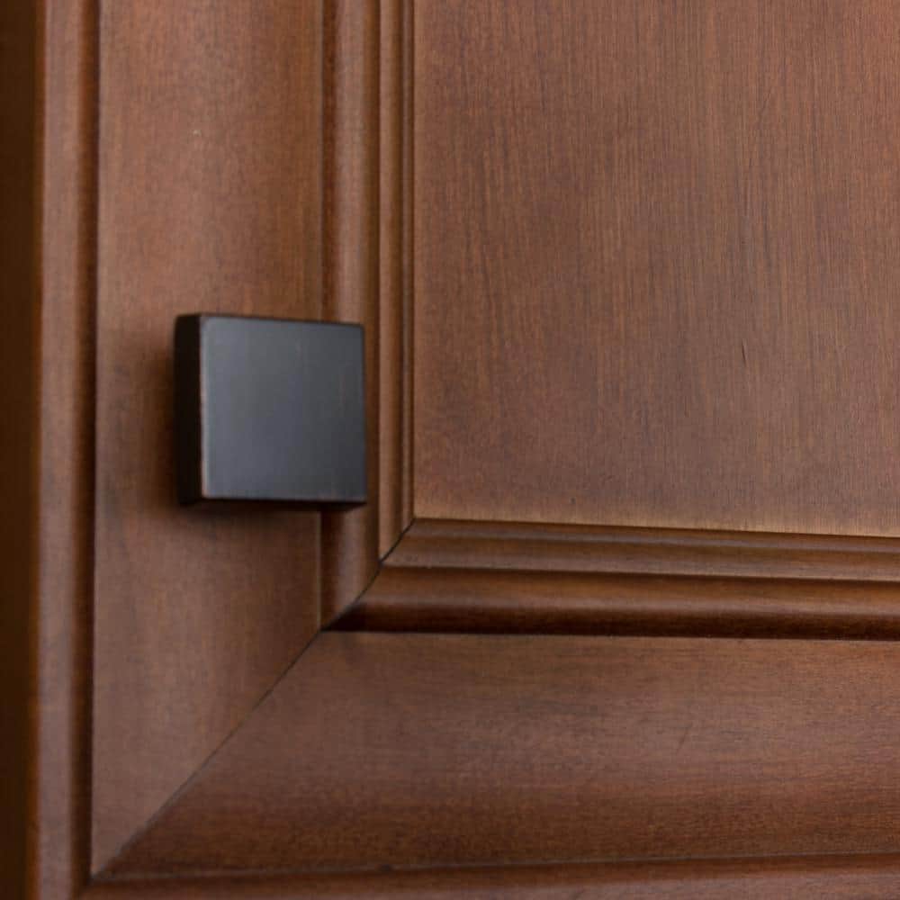1-1/8 in. Oil Rubbed Bronze Modern Square Cabinet Knob (10-Pack) - Hercitys