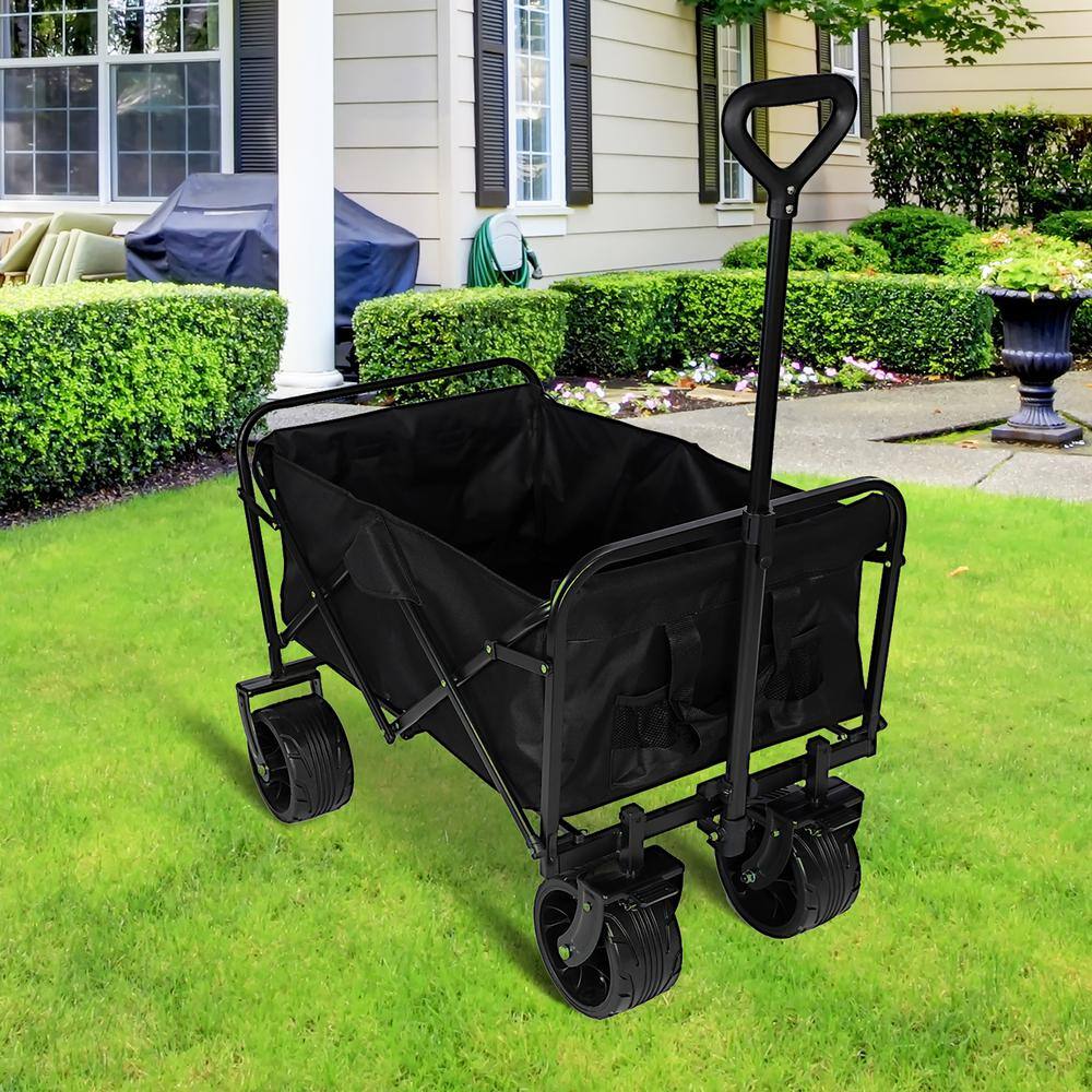23.4 cu. ft. Steel Purple Heavy-Duty Folding Beach Wagon Garden Cart with 220 lbs. Large Capacity, Big Wheels - Hercitys