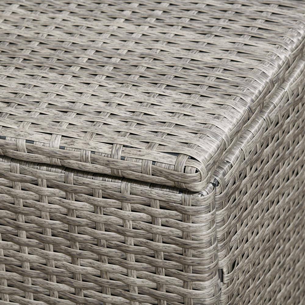 113 Gal. 46 in. x 28.75 in. x 25.5 in. Gray Rattan Deck Box - Hercitys