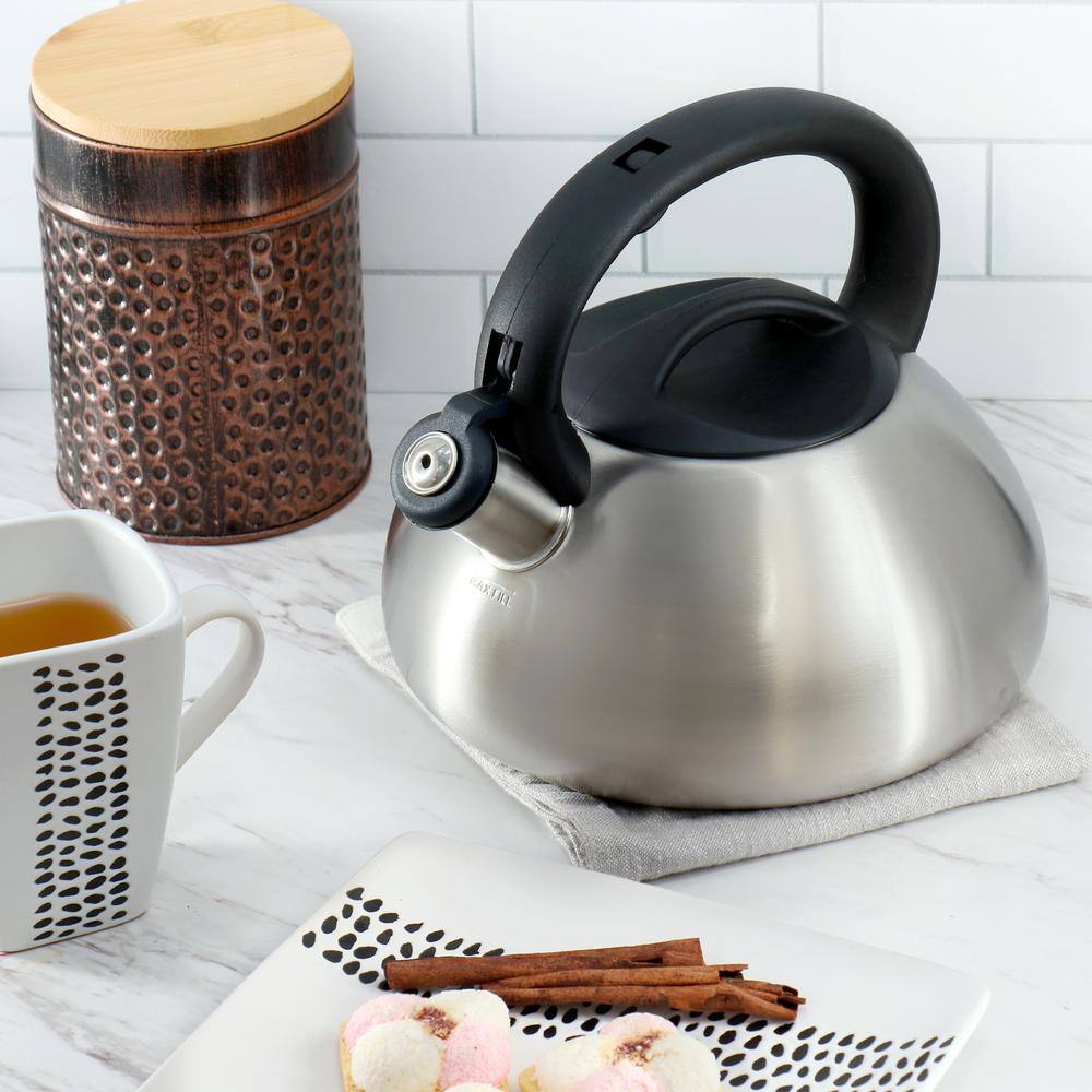 1.9 Liter 8 Cup Stainless Steel Whistling Kettle with Bakelite Handles - Hercitys