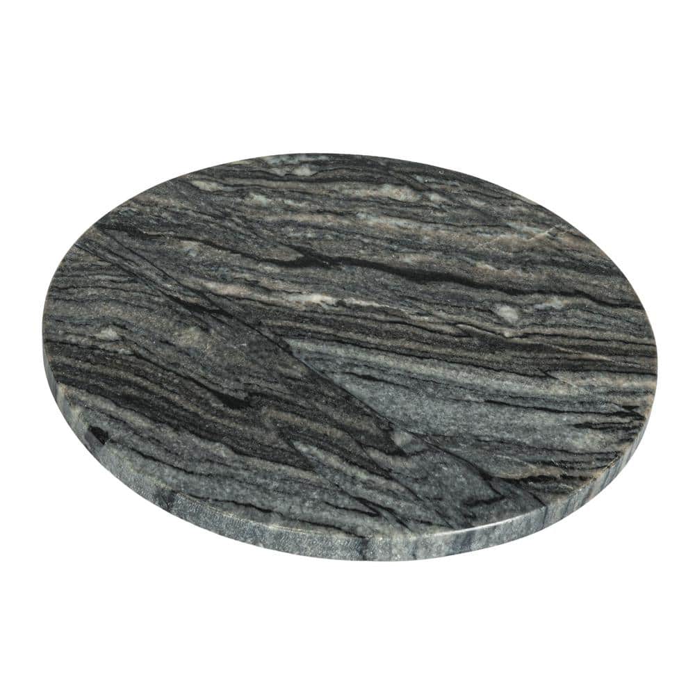 11 in. Gray Marble Round Cheese and Cutting Board - Hercitys