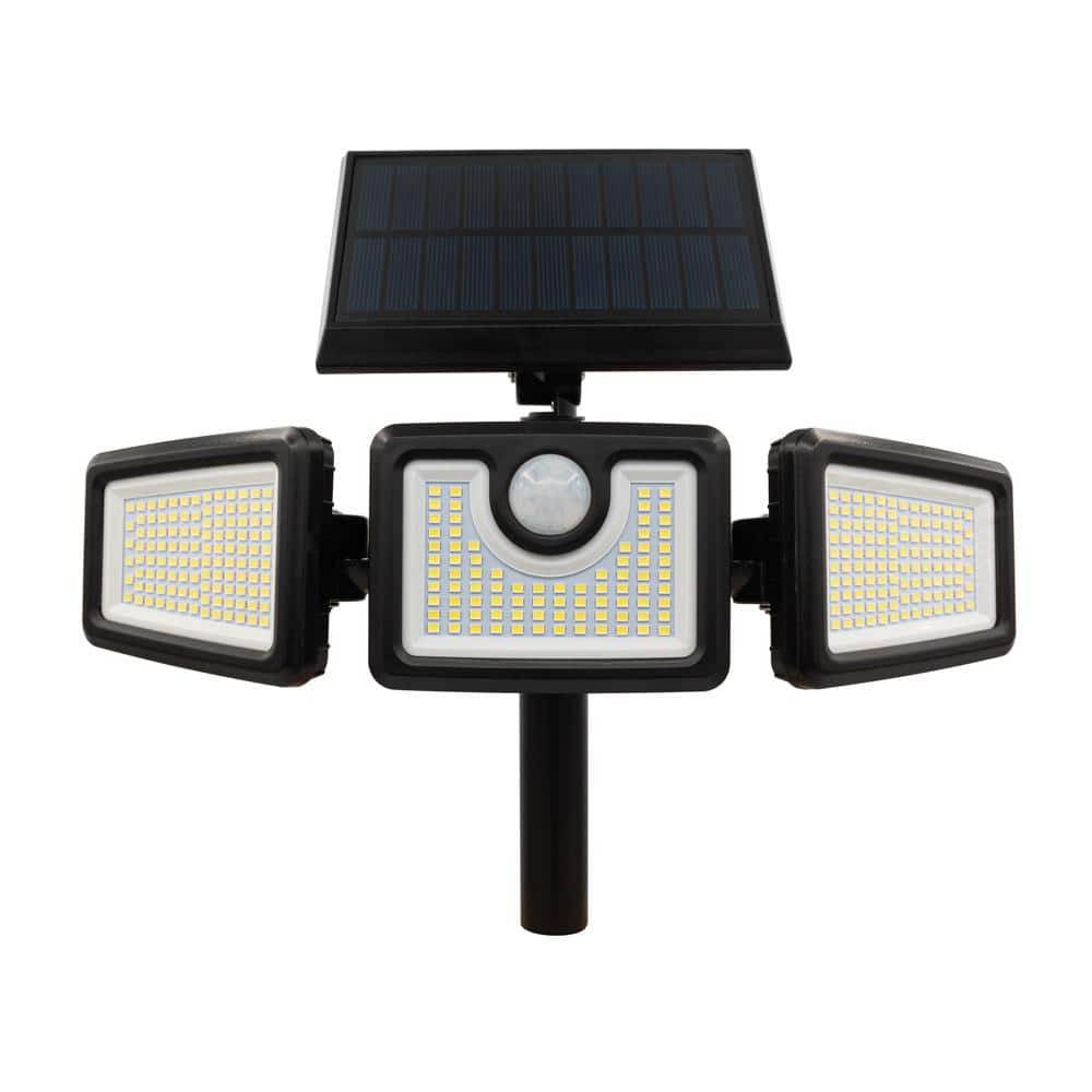 5-Watt 500-Lumens 180-Degree Black Motion Sensing Integrated LED Flood Light, with Ground Spike - Hercitys