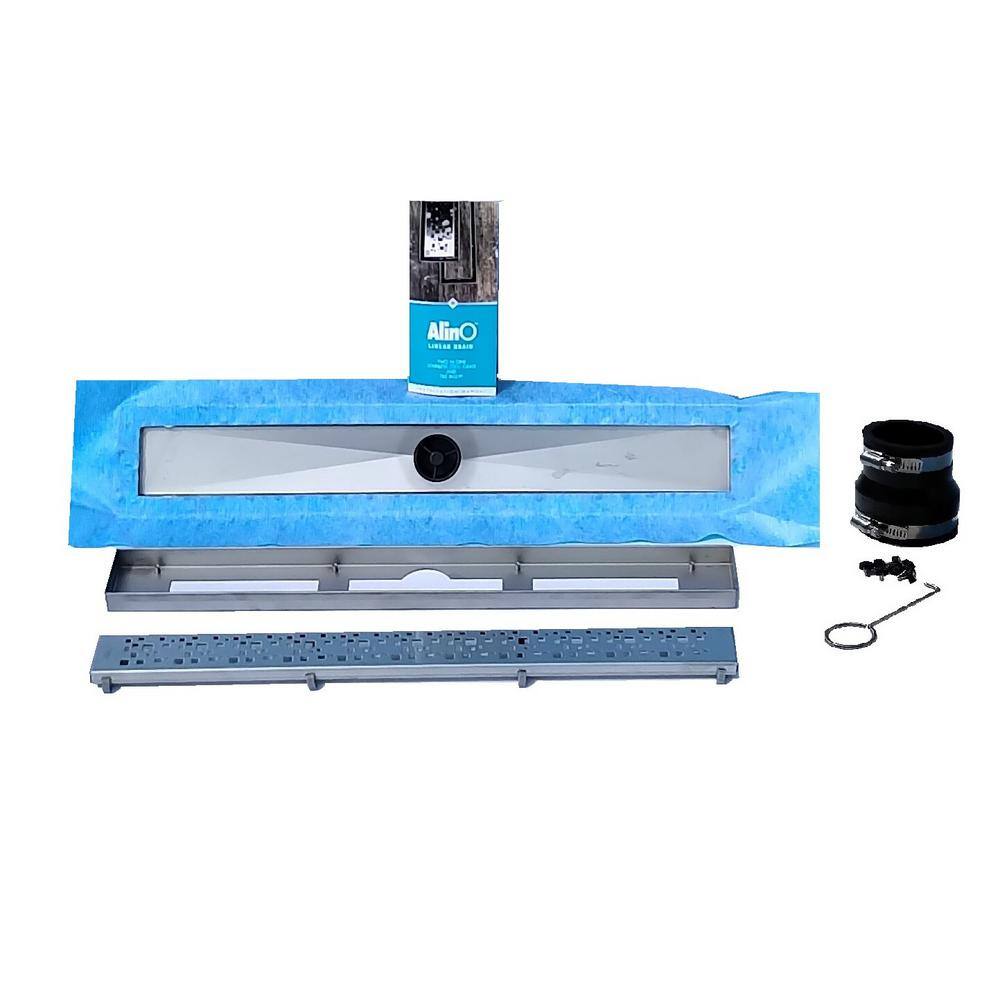 2-in-1 Linear Shower Drain 30 in., Nickel - Hercitys